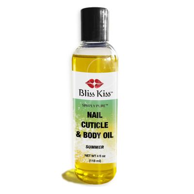 Simply Pure Hydrating Body Oil, Nail & Cuticle Oil | 4 oz Summer Fragrance | Strengthens Nails, Softens Cuticles, Fast-Absorbing Jojoba & Vitamin E Oil for Dry Skin, Hands, Feet, Elbows, and Body Care