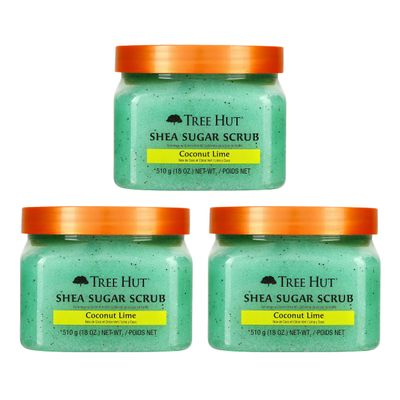 Tree Hut Shea Sugar Scrub, Coconut Lime, 18 Ounce (Pack of 3)