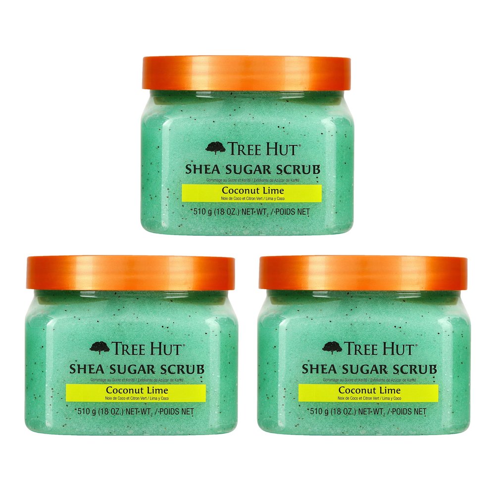 Tree Hut Shea Sugar Scrub, Coconut Lime, 18 Ounce (Pack of 3)