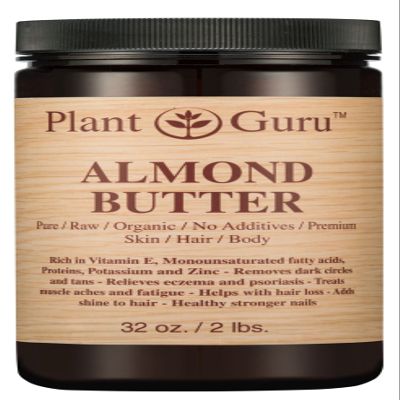 Almond Body Butter 32 oz 100% Pure Raw Fresh Natural Cold Pressed. Skin, Hair, Nail Moisturizer, For DIY Creams, Lip Balms, Lotions and Soap Making