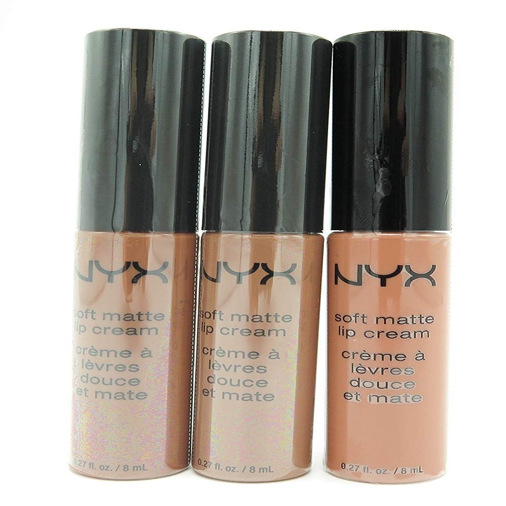 NYX Soft Matte Lip Cream, Stockholm, London, Abu Dhabi - Nude Collection 1, Pack of 3