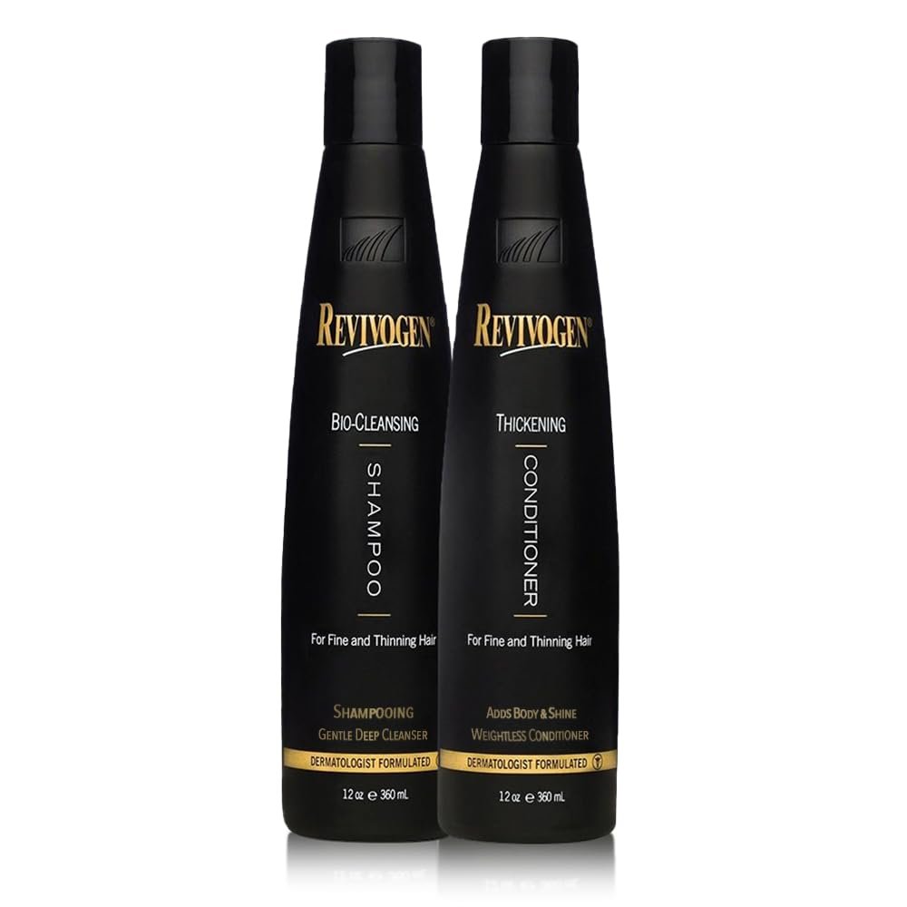 Revivogen MD Bio-Cleansing Shampoo and Conditioner for Thinning Hair, DHT Blocker Shampoo, Hair Loss Shampoo, Shampoo Thinning Hair, Conditioner for Thinning Hair, Hair Loss Conditioner 12oz