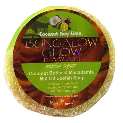 Bungalow Glow Hawaii Premium Organics Coco Butter Loofah Soap (Coconut Lime)