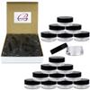 (100 Pieces Jars + Lid) Beauticom 3G/3ML Round Clear Jars with BLACK Screw Cap Lids for Scrubs, Oils, Toner, Salves, Creams, Lotions, Makeup Samples, Lip Balms - BPA Free view 1