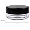 (100 Pieces Jars + Lid) Beauticom 3G/3ML Round Clear Jars with BLACK Screw Cap Lids for Scrubs, Oils, Toner, Salves, Creams, Lotions, Makeup Samples, Lip Balms - BPA Free view 3