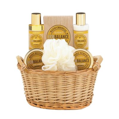 Birthday Gift Basket, Makeup Home Body Bath Spa Set For Women (honey Almond)