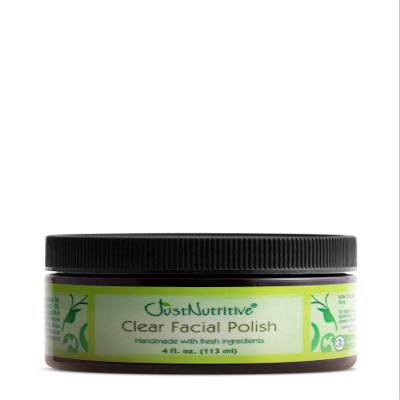 Acne Clear Facial Polish | Clean & Natural Facial Polish | Acne Treatment | Gentle Exfoliating Polish | Just Nutritive | 4 Fl Oz