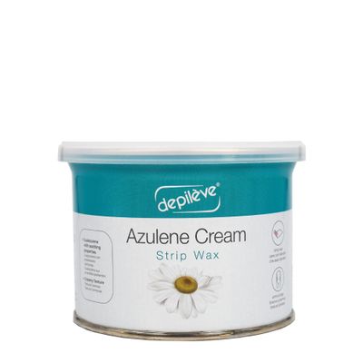 Depileve Strip Wax for Hair Removal - Rosin Wax - Azulene Cream - Gentle and Calming Formula for Sensitive Skin of Underarms, Upper Lip, Bikini Line, and Sensitive Areas - 14 oz.