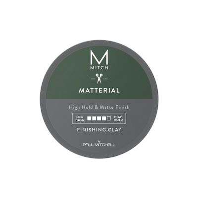 MITCH by Paul Mitchell Matterial Finishing Clay for Men, High Hold, Ultra-Matte Finish, For All Hair Types, 3 oz.