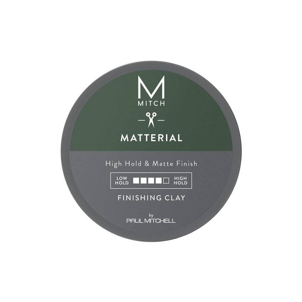 MITCH by Paul Mitchell Matterial Finishing Clay for Men, High Hold, Ultra-Matte Finish, For All Hair Types, 3 oz.