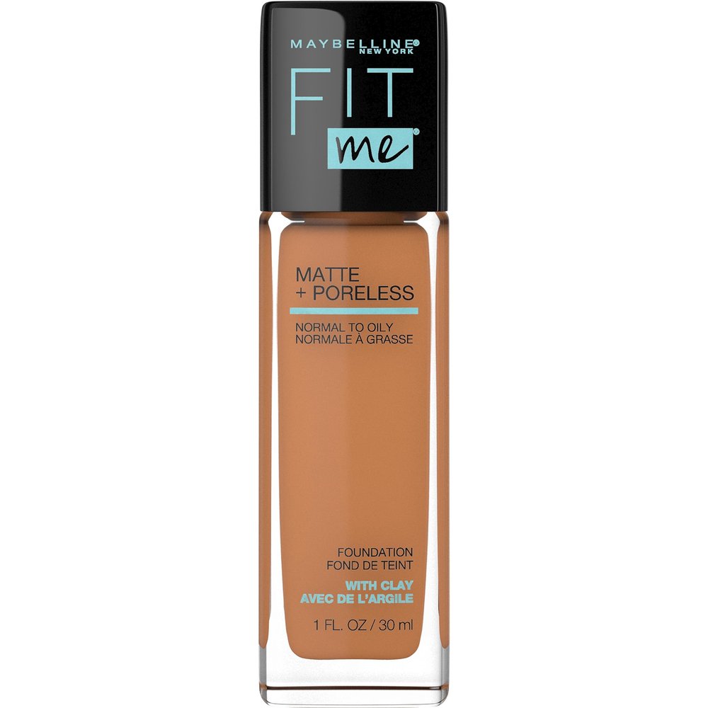 Maybelline Fit Me Matte + Poreless Liquid Oil-Free Foundation Makeup, Warm Sun, 1 Count (Packaging May Vary)
