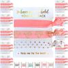 10-Pack of Hair Tie Cards - Bachelorette Party and Wedding Shower Proposal Favors for Bridesmaids, Team Bride, Bride Tribe (Pink White & Gold) view 1
