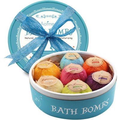 Aofmee Bath Bombs, 9 Pcs Fizzies Spa Kit Perfect for Moisturizing Skin, Birthday Valentines Mothers Day Anniversary Christmas Best Gifts Idea for Women, Mom, Her, Kids