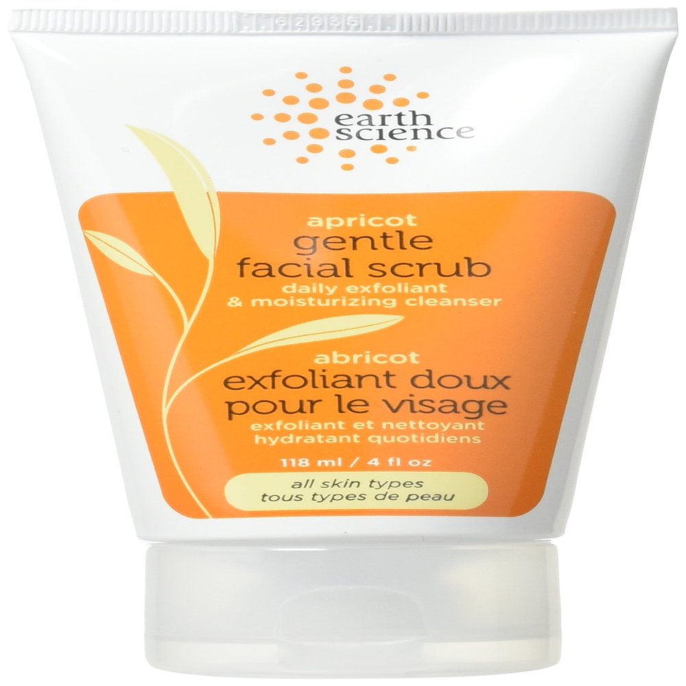 Earth Science Apricot Gentle Facial Scrub with Bilberry, Orange & Chamomile  moisturizing & exfoliating Cleanser, 4 oz. (Pack of 6)