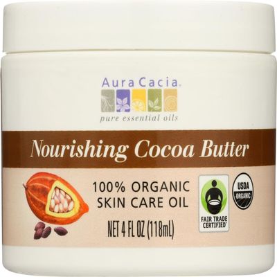 Aura Cacia Natural Cocoa Body Butter, 4 Ounce - 6 per case.6