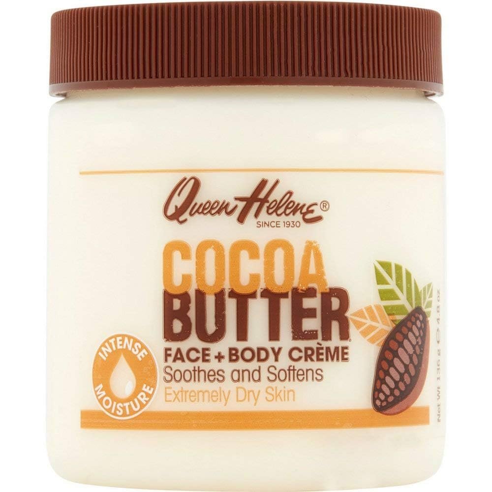 Queen Helene Cocoa Butter Face & Body Cream  Extra Rich Moisturizing Formula for Dry Skin | Softens, Smooths & Restores Radiance | 4.8 oz Jar