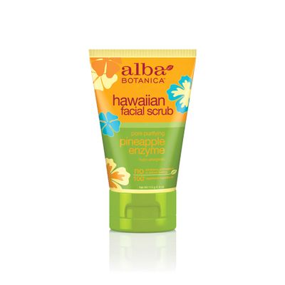 Alba Botanica Pore Purifying Pineapple Enzyme Hawaiian Facial Scrub, 4 oz. (Pack of 6)