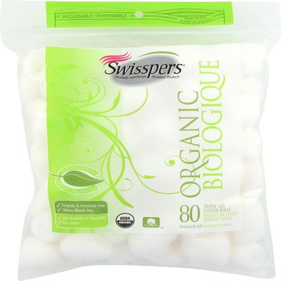 Organic Essentials Cotton Balls Triple Size 80 Each (Pack of 3)