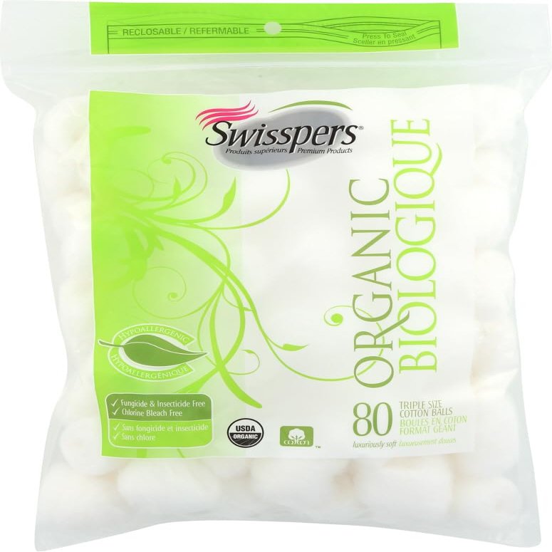 Organic Essentials Cotton Balls Triple Size 80 Each (Pack of 3)