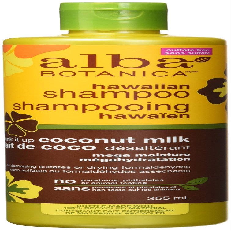 Alba Botanica Hawaiian Shampoo, Coconut Milk 12 oz (Pack of 4)