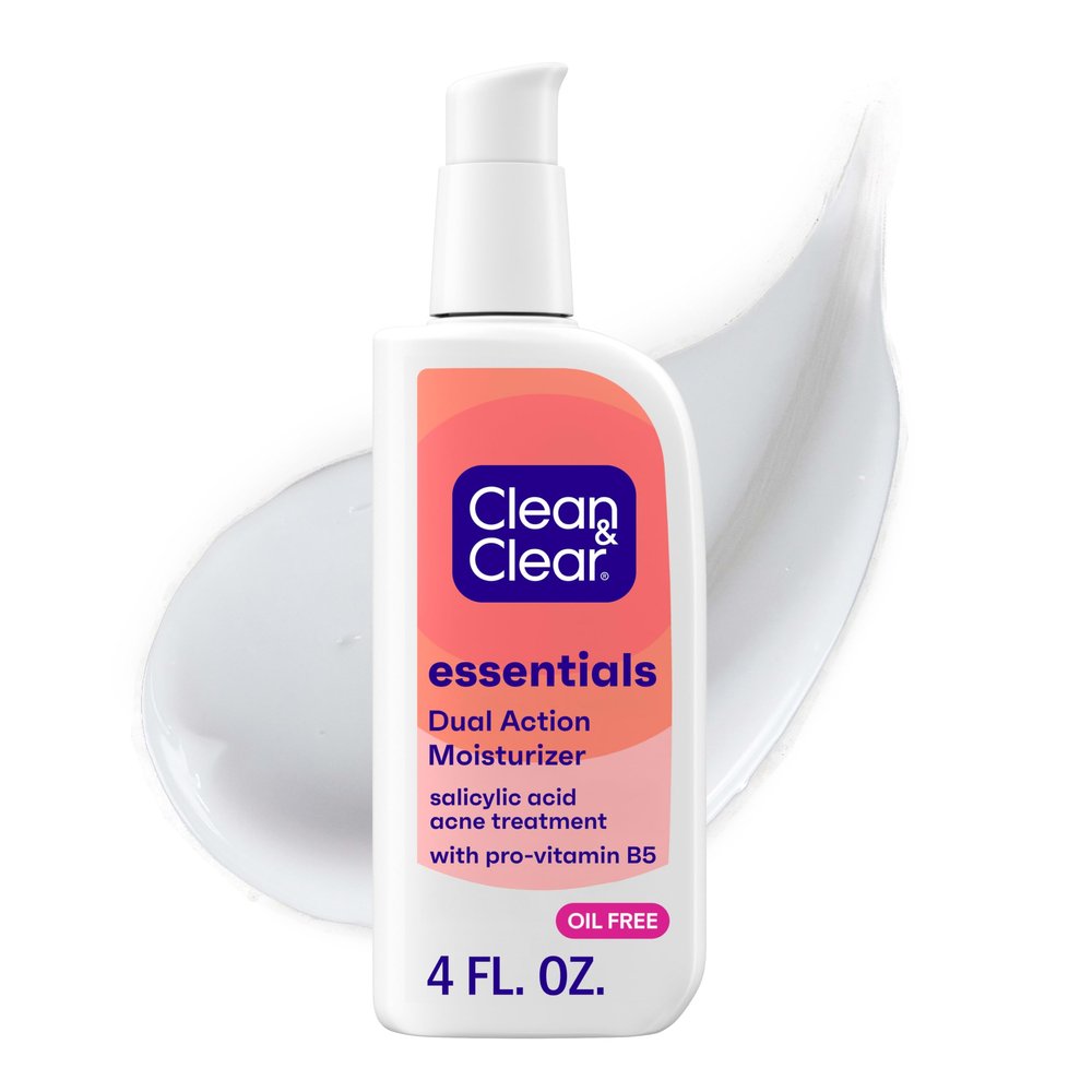 Clean & Clear Essentials Dual Action Facial Moisturizer, 4 fl oz, 3 Pack