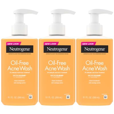 Neutrogena Oil Free Acne Face Wash, 9.1 fl. oz, 3 Pack