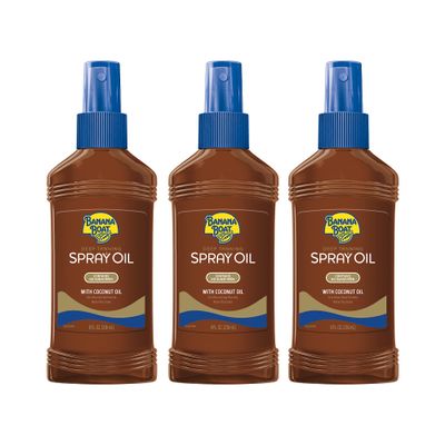 Banana Boat Deep Tanning Oil Spray, 8oz | Moisturizing Dark Tanning Oil for Sun Tan, Contains No Sunscreen, 8oz (Pack of 3)