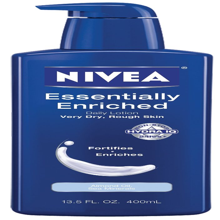 Nivea Essentially Enriched Daily Lotion Very Dry, Rough Skin, Almond oil, Sea Minerals 8.4 fl oz (250 ml) (Pack of 4)