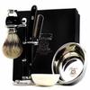 100% Hand Made Shaving Set for Men's.Ideal Gift This Christmas.Set Includes Pure Sliver Tip Badger Hair Brush, 3 Razors to Choose,Shaving Bowl with Soap and Brush Holder. (Shavette Razor) view 2