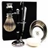 100% Hand Made Shaving Set for Men's.Ideal Gift This Christmas.Set Includes Pure Sliver Tip Badger Hair Brush, 3 Razors to Choose,Shaving Bowl with Soap and Brush Holder. (Shavette Razor) view 3