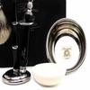 100% Hand Made Shaving Set for Men's.Ideal Gift This Christmas.Set Includes Pure Sliver Tip Badger Hair Brush, 3 Razors to Choose,Shaving Bowl with Soap and Brush Holder. (Shavette Razor) view 4