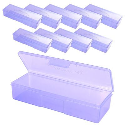 Beauticom Personal Box Storage Case for Professional Manicurist Nails Pedicure (Large Size) (10 Pieces, PURPLE)