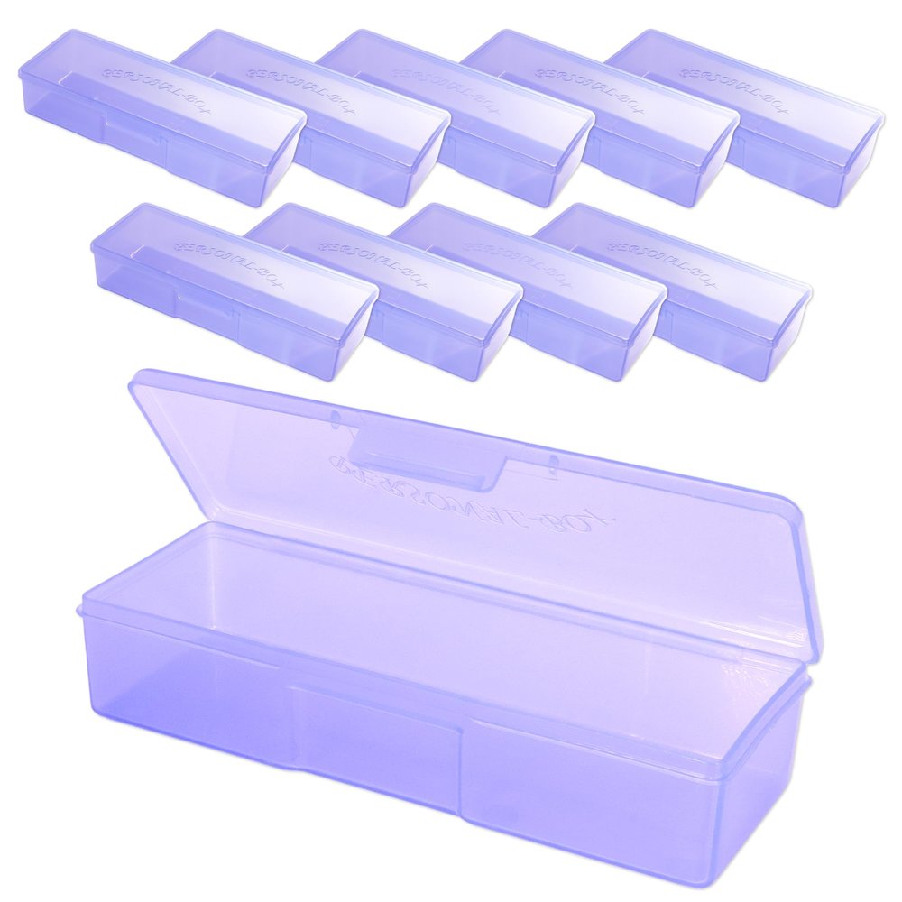 Beauticom Personal Box Storage Case for Professional Manicurist Nails Pedicure (Large Size) (10 Pieces, PURPLE)