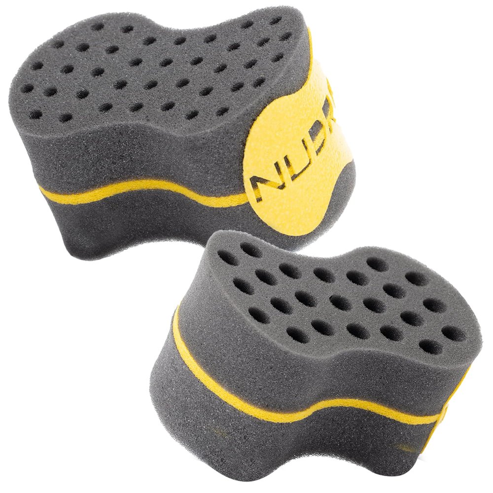 NuDred Hair Sponge for Black Men and Women, Hair Twisting Sponge, Barber Curling Care Tool for Afro, Dreads, Curls, Coils & Twists (Black, Double Sided, Oval, Plastic Handle)