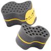 NuDred Hair Sponge for Black Men and Women, Hair Twisting Sponge, Barber Curling Care Tool for Afro, Dreads, Curls, Coils & Twists (Black, Double Sided, Oval, Plastic Handle) view 1