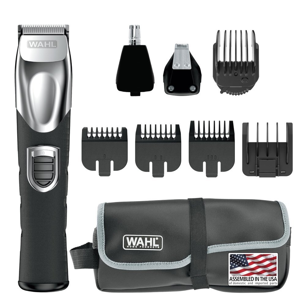 Wahl USA Rechargeable Lithium Ion All in One Beard Trimmer for Men with Detail and Ear & Nose Hair Trimmer Attachment Model 9854-600B