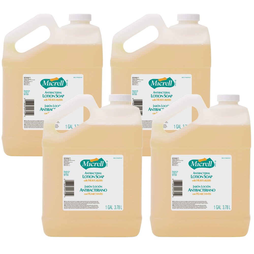 Micrell Antibacterial Lotion Soap Bottle, Citrus Scent, 4ct x 1Gal, 9755-04