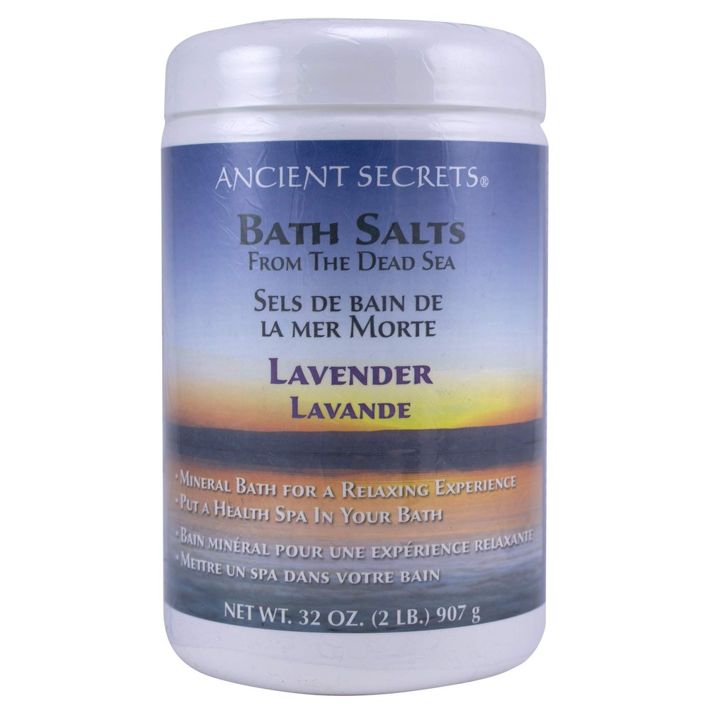 Ancient Secrets Mineral Baths, Aromatherapy Dead Sea, Lavender, 32 oz (2 Lbs) 908 G (Pack of 2)