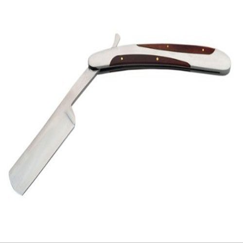 General Edge Traditional Straight Razor, Silver, 5 1/2" Closed, Wood & Stainless Steel Handle, Unisex-Adults