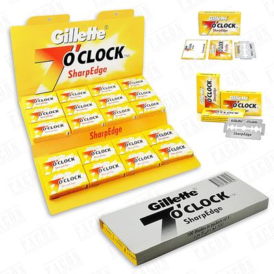 100 7 O'clock SharpEdge Superior Premium Platinum Double Edge Safety Razor Blades - 200+ shaves