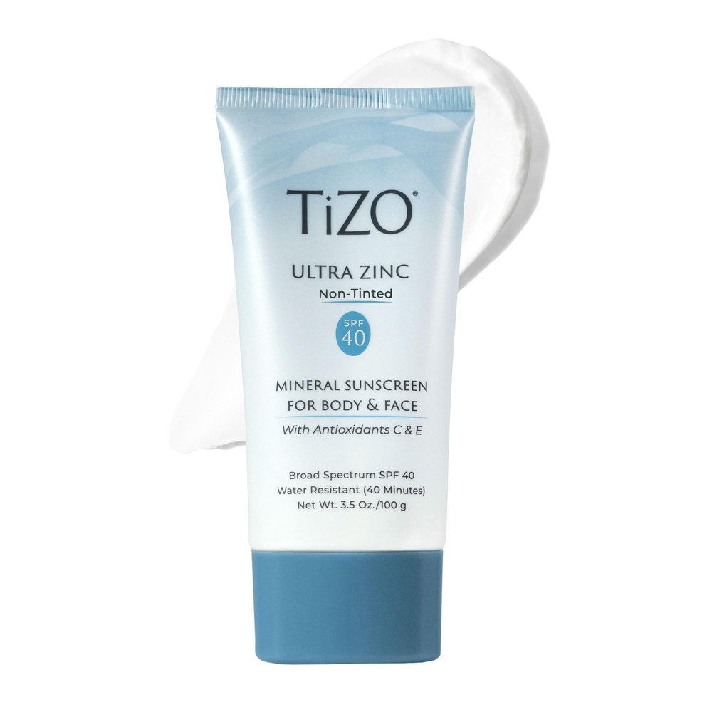 TiZO Ultra Zinc | Non Tinted | Broad Spectrum SPF 40 for face and body | UVA and UVB protection | 20% Zinc Oxide formula | All Skin Types | 3.5 oz/100 g