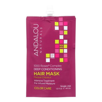Andalou Naturals 1000 Roses Complex Color Care Deep Conditioning Hair Mask, 1.5 Fluid Ounce - 6 per case.6