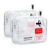 Cableinthebay TSA Approved Clear Travel Toiletry Bag-Quart Sized with Zipper-Airport Airline Compliant Bag/Bottles-Men's/Women's 3-1-1 Kit+Travel (2 PACK) view 1