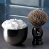 Shaving Brush with Stand - Rocky Mountain Barber Pure 100% Best Badger Hair Barber Grade with Black Heavy Duty All-Resin Handle and Oversized Bristle Head For Better Shaving Cream Lather view 4