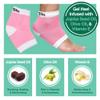 ZenToes Moisturizing Heel Socks 2 Pairs Gel Lined Toeless Spa Socks to Heal and Treat Dry, Cracked Heels While You Sleep (Regular, Pink) view 2