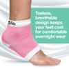 ZenToes Moisturizing Heel Socks 2 Pairs Gel Lined Toeless Spa Socks to Heal and Treat Dry, Cracked Heels While You Sleep (Regular, Pink) view 4