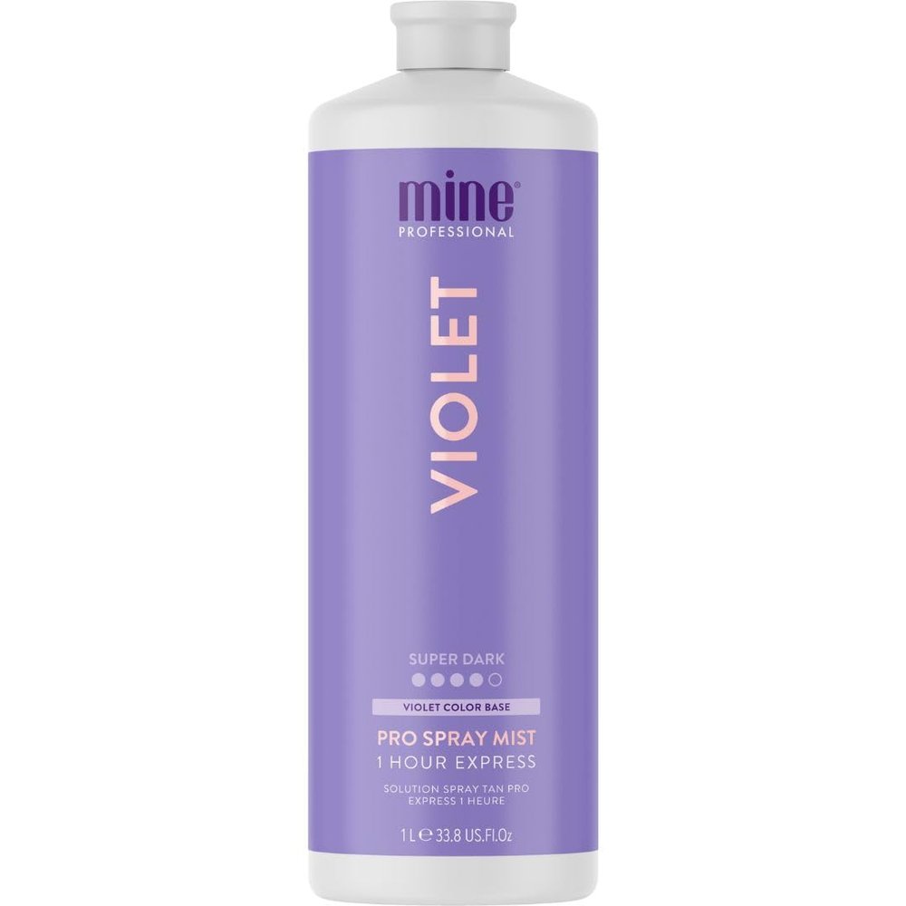 MineTan Spray Tan Solution | Violet - Best Color Correcting Fake Tanning Mist | a Rich, Dark Brown, Bronzing Glow, No Orange, Rapid Quick Dry | 1 Hour Express, Salon Professional Formula, 33.8 Fl Oz