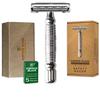 VIKINGS BLADE Double Edge Safety Razor for Men + 5 Swedish Steel Blades + Luxury Case. Smooth, Reusable, Eco-Friendly (The Chieftain) view 1