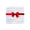 Bright White Hair Ties for Thick Hair, Grab & Go Ponytail Holders, 8 Pack, Thick No-Crease Bands with Strong Hold, Damage-Free Design, Crisp Clean Finish | L. Erickson view 1