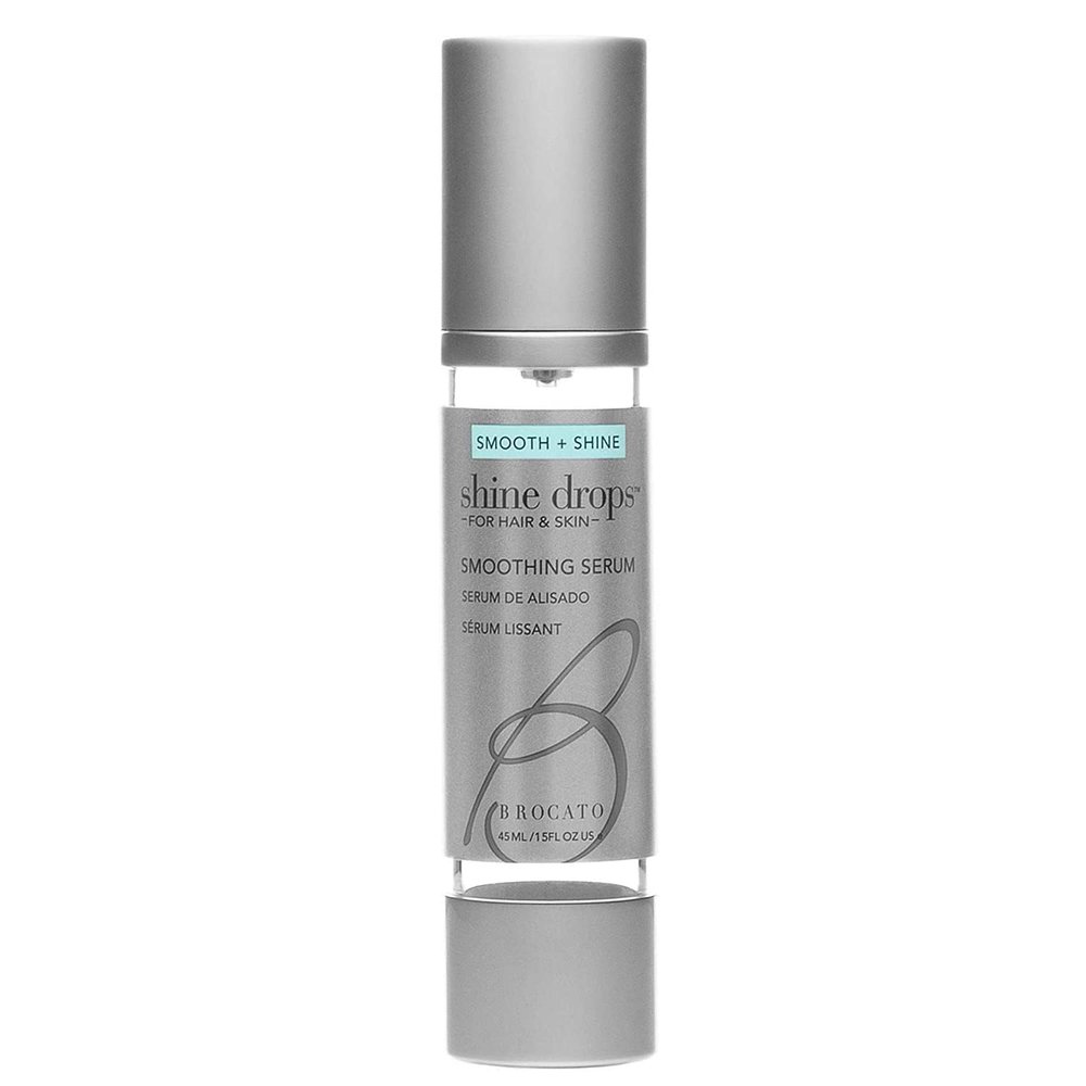 Brocato Shine Drops Smoothing Serum, 1 Oz | Shine Enhancer for Dry, Damaged Hair & Skin | Anti Frizz Control & Radiance & Luminosity Enhancing Serum with Organic Jojoba Oil